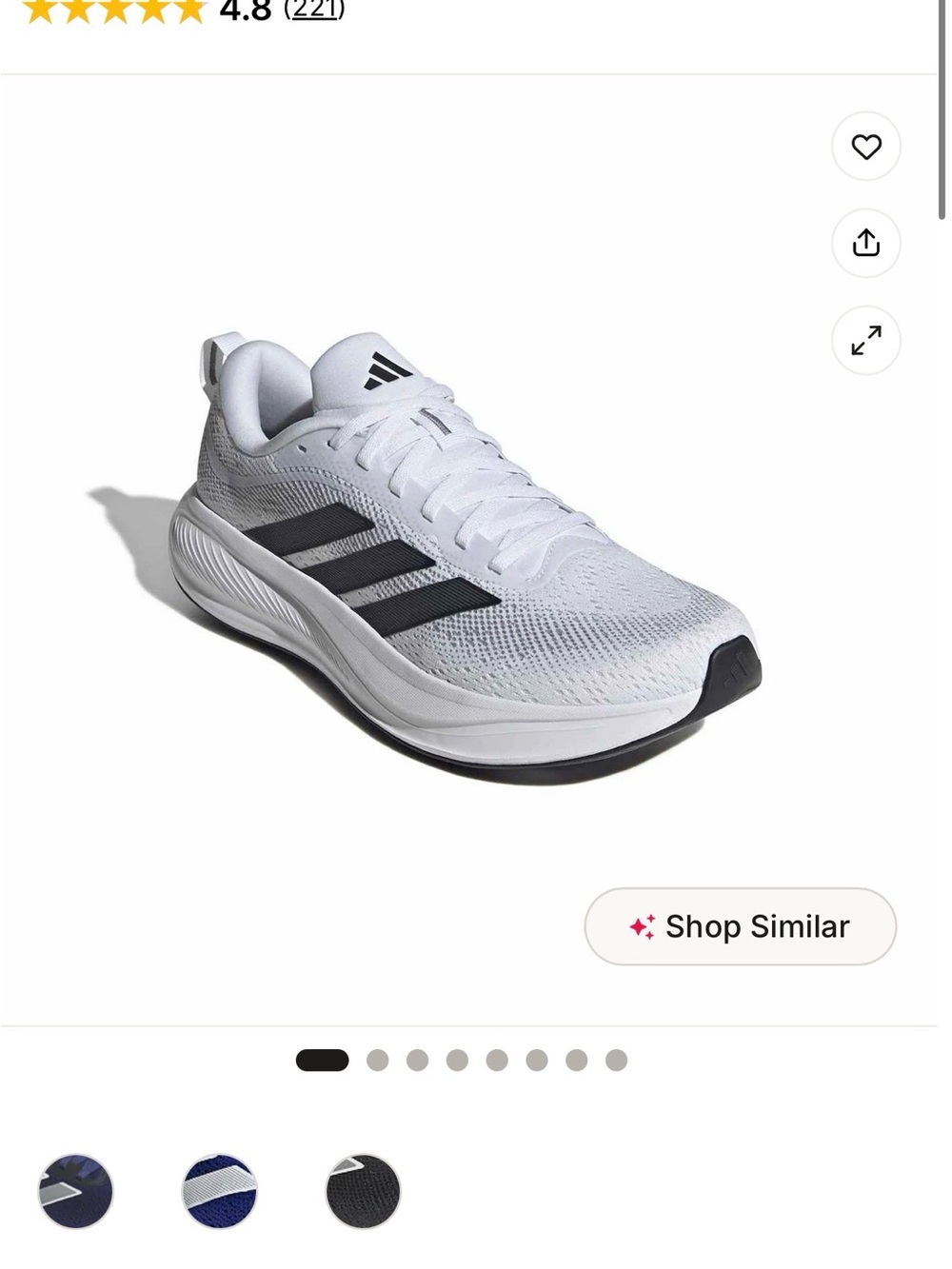adidas White and Black Men's Lightweight Running Sneakers